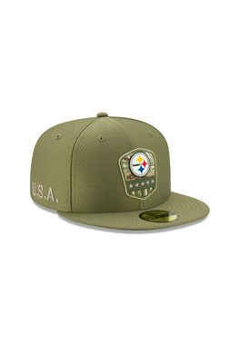 New Era Baseball Cap Pittsburgh Steelers On Field 2019 Sal. to Serv 59Fifty Cap Oliv