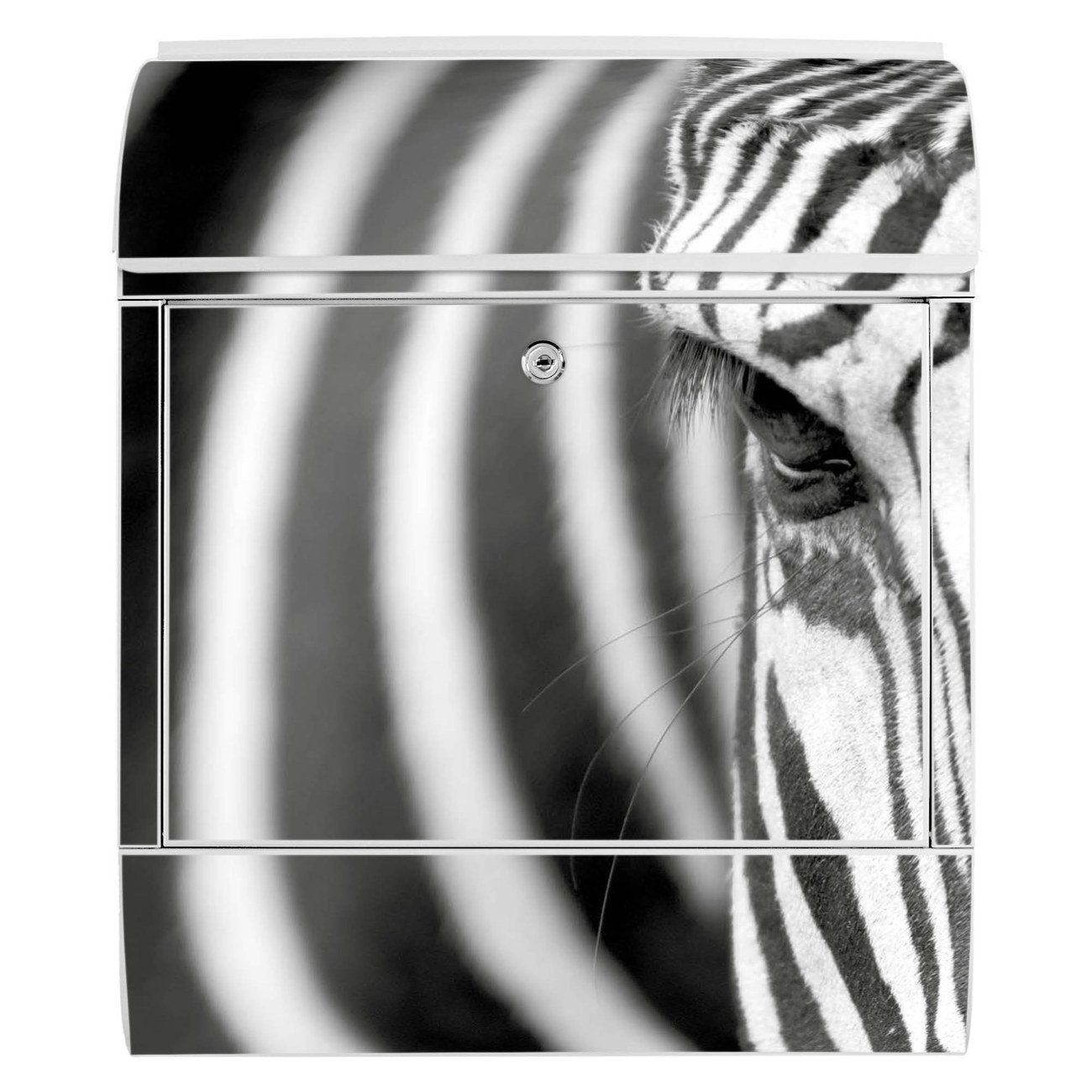 pulverbeschichtet, En (Wandbriefkasten x weiß Wandbriefkasten Zebra x Zeitungsfach), banjado mit witterungsbeständig, 47 Stahl Face 39 14cm