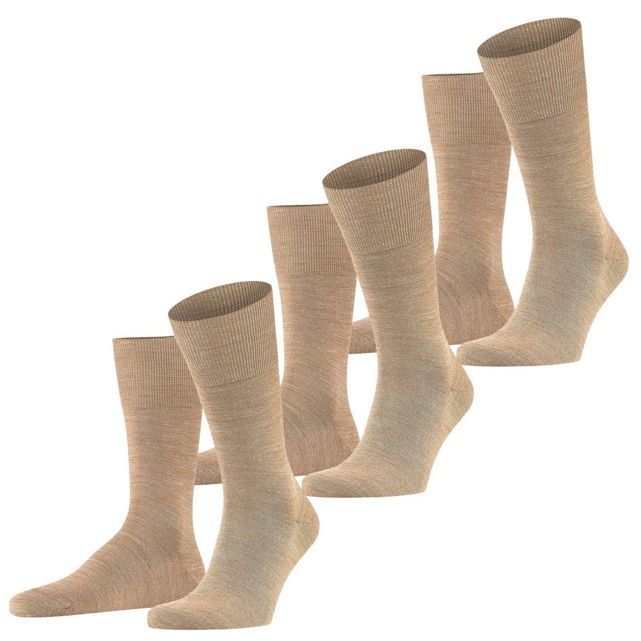 Airport Paar Falke Socken mel (3-Paar) Langsocken Wollmischung FALKE Nutmeg aus Pack 3er Herren 3 (5410)