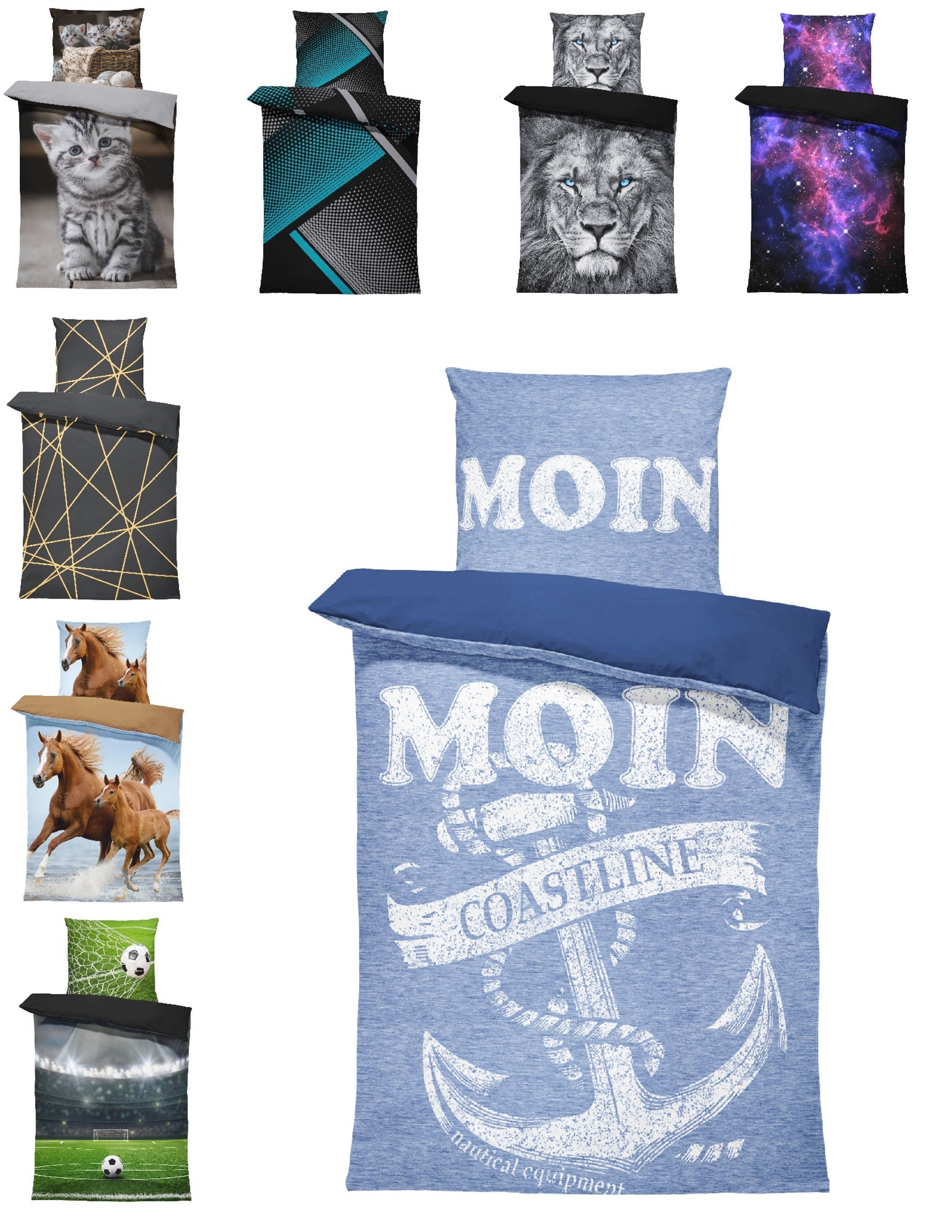 One Home Bettwäsche Fotodruck, Mikrofaser, 4 teilig, Maritim Anker Nautic m günstig online kaufen