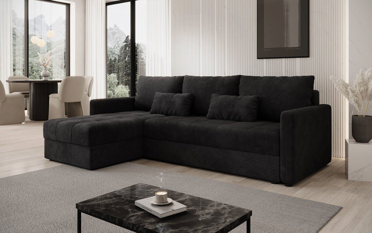 Luxusbetten24 Schlafsofa Designer Sofa Roma in Cord, mit Stauraum und Schlaffunktion