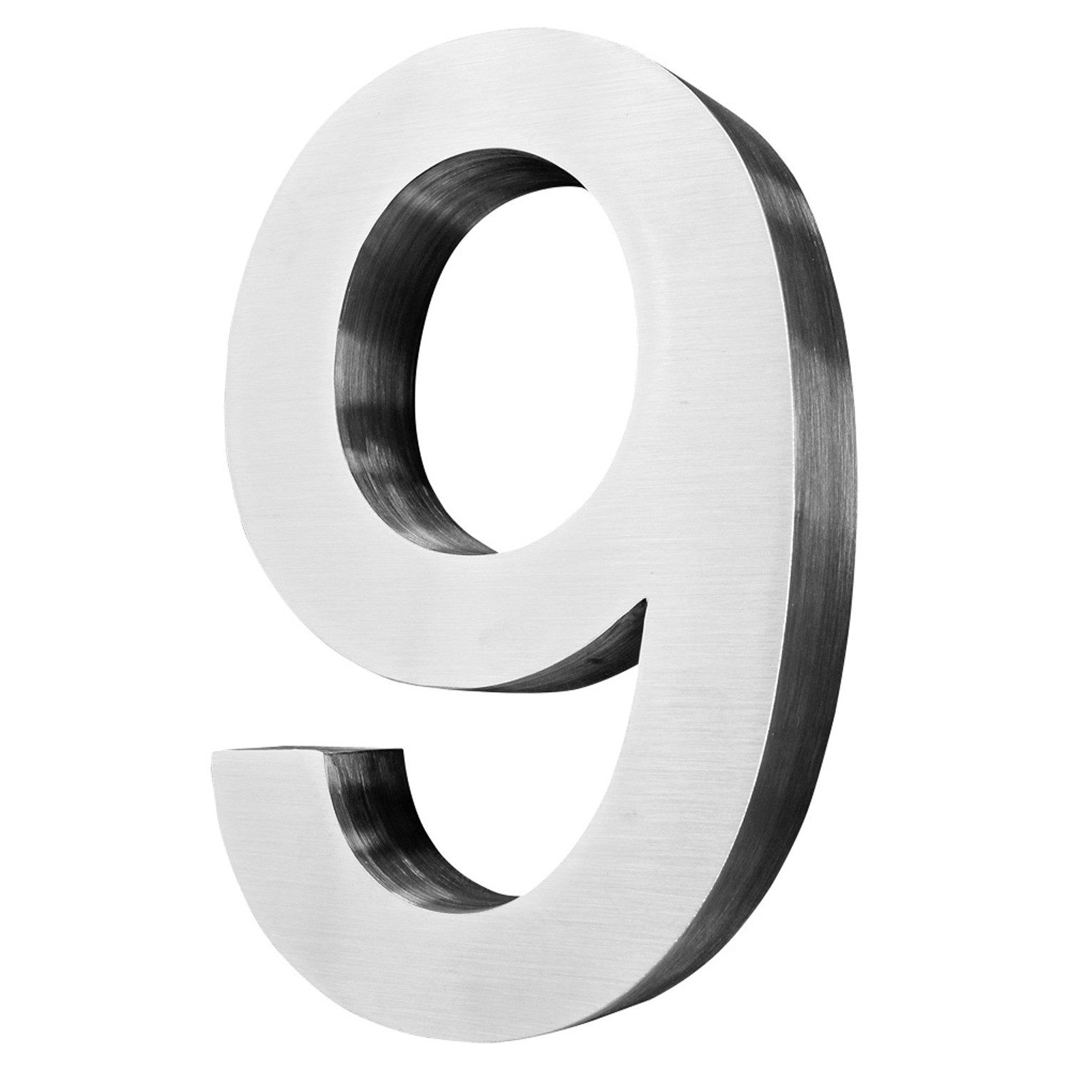 V2Aox Hausnummer Edelstahl Hausnummer 20 cm Hausnummernschild Hausnummer 9 Schild 3D