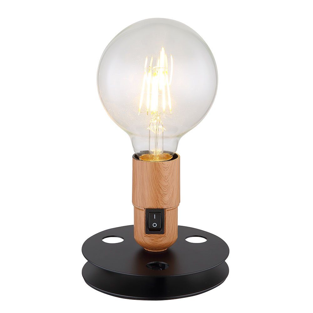 Nachttischlampe Leuchtmittel etc-shop Industrial inklusive, schwarz Schreibtischlampe, nicht Tischlampe Vintage