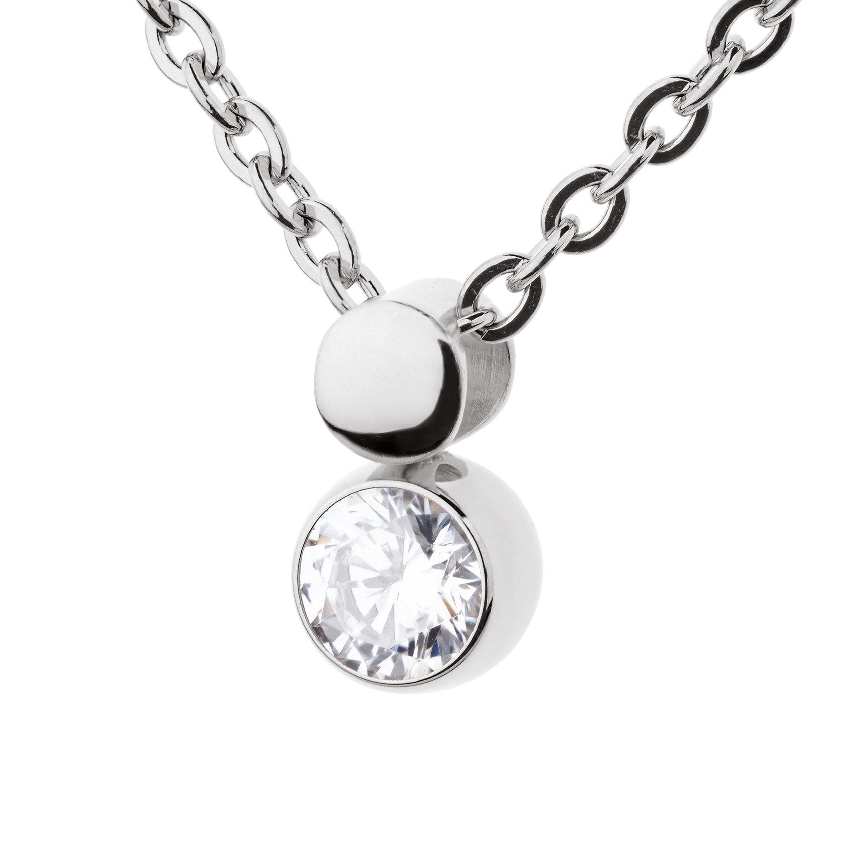 Ernstes Design Kettenanhänger Edelstahl mit Zirkonia