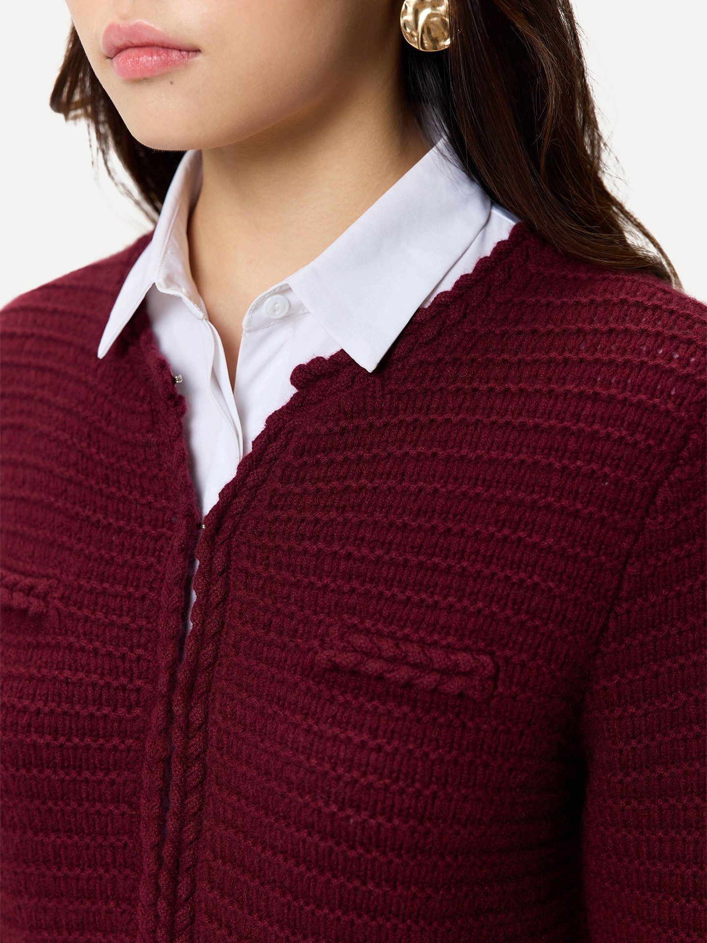 GOBI Cashmere Cardigan Texturierter Strick Kaschmir-Cardigan