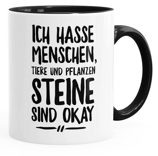 MoonWorks Tasse »Lustige SpruchTasse Ich hasse Menschen Tiere und