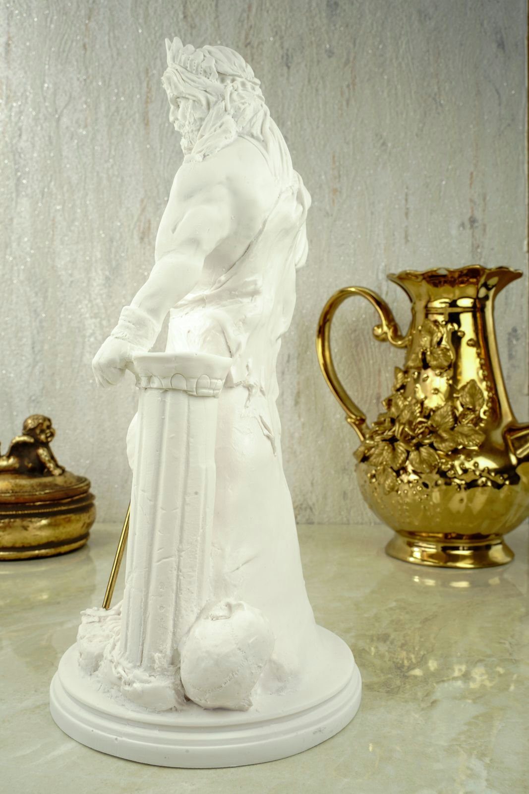 Alabaster der Hades Dekofigur Figur Kremers Totengott Schatzkiste