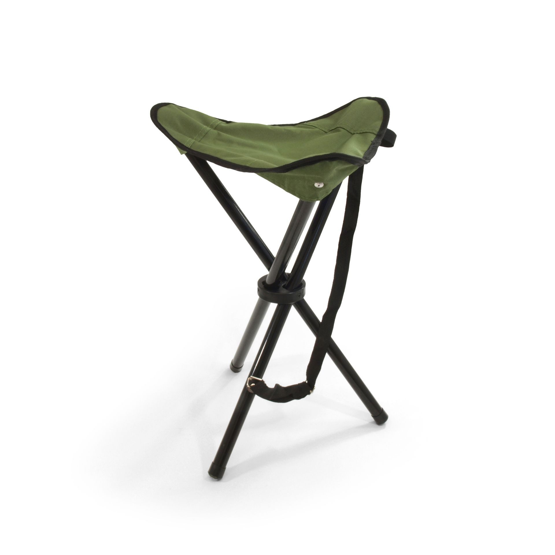 BasicNature Angelhocker BasicNature Dreibeinhocker Travelchair Grün – Camping Hocker