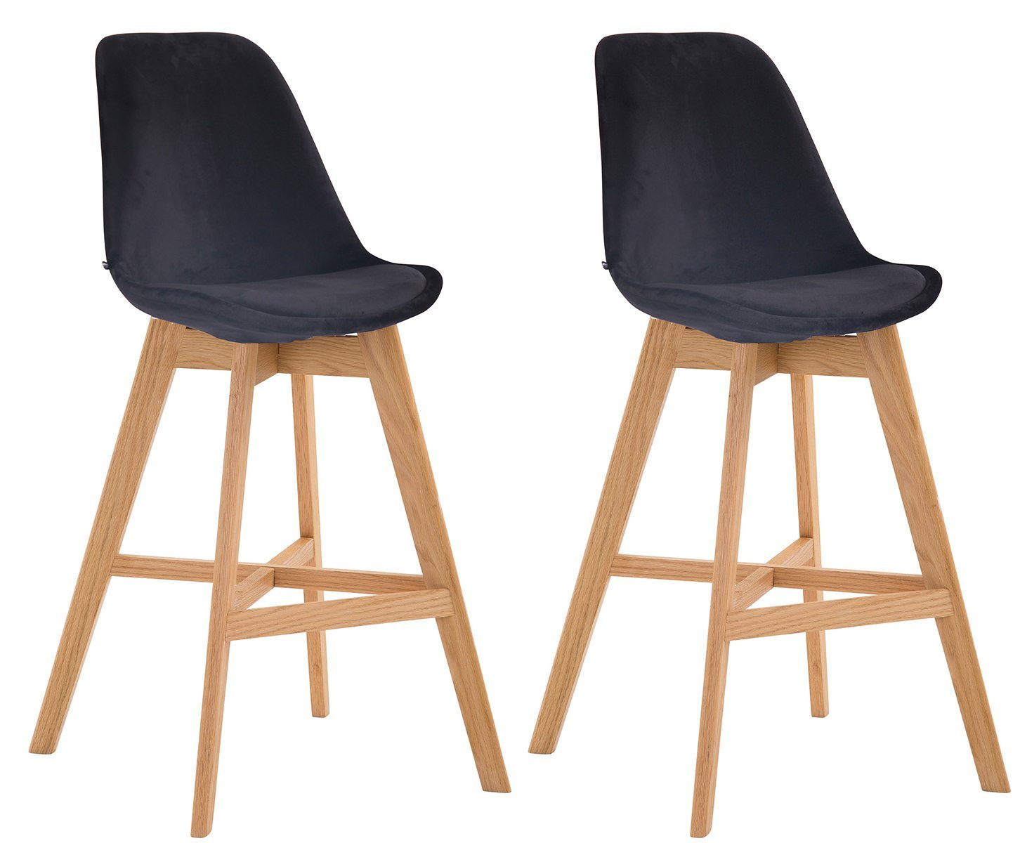 Barhocker 2er Set Barhocker Cannes Samt natura