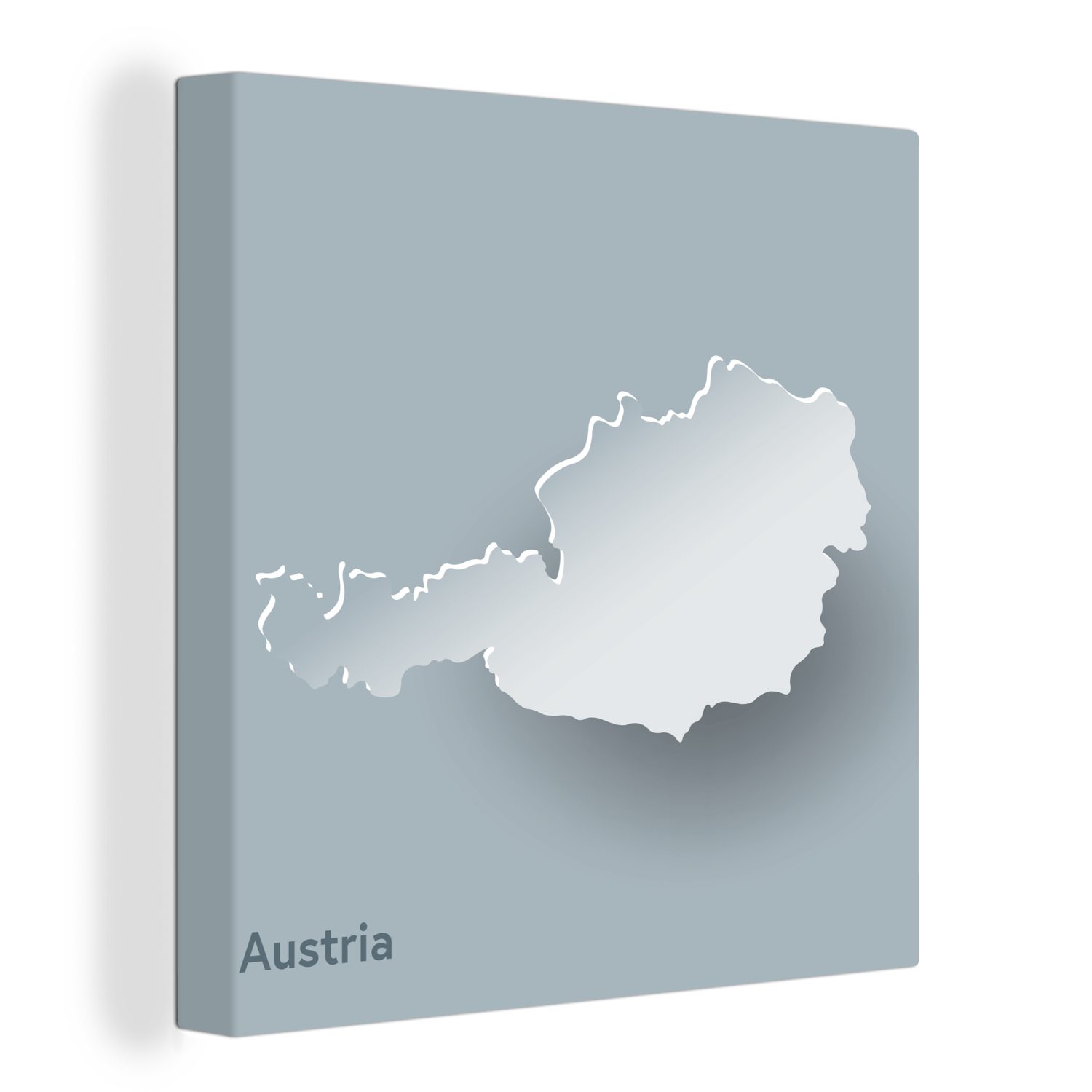 OneMillionCanvasses® Leinwandbild Illustration eines weißen Österreichs vor einem hellblauen Hintergrund, (1 St), Leinwand Bilder für Wohnzimmer Schlafzimmer | Leinwandbilder