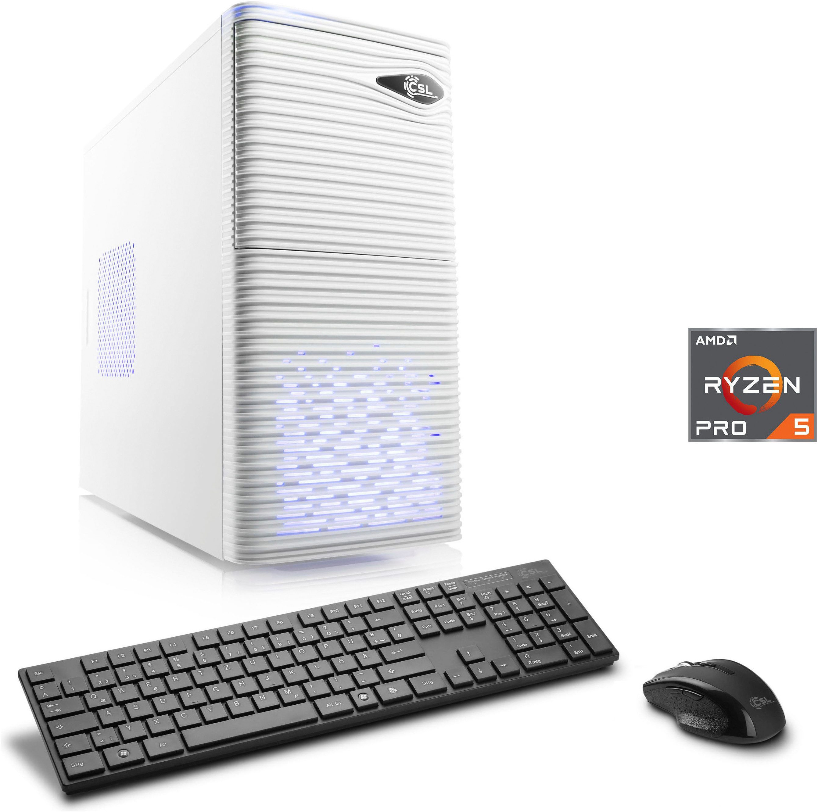 CSL Sprint V28122 Gaming-PC (AMD Ryzen 5 4650G, Radeon Graphics, 16 GB RAM, 1000 GB SSD, Luftkühlung)