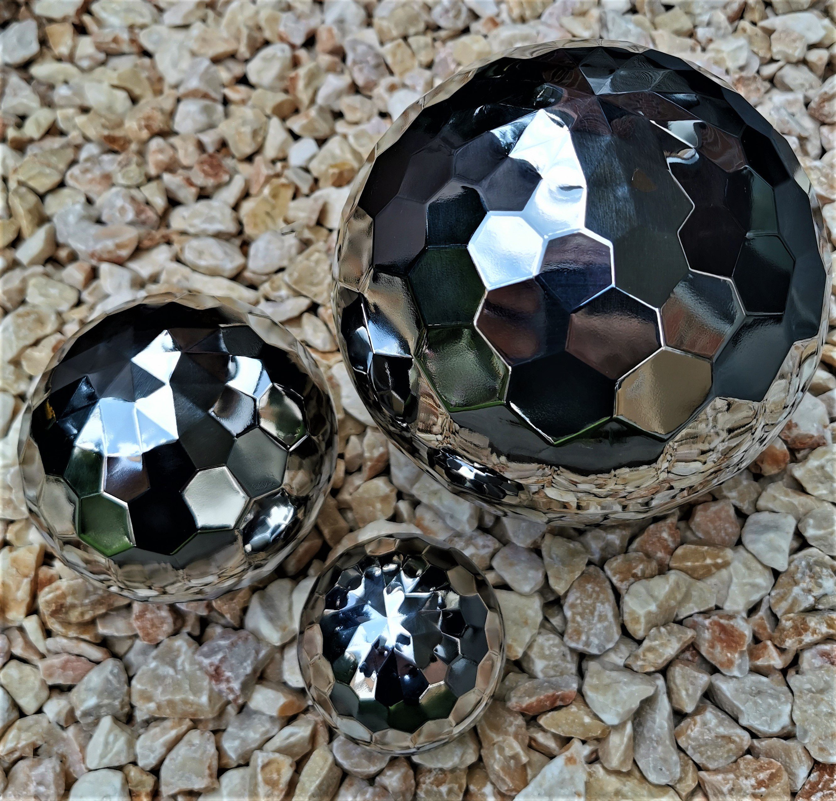 Garten-Ambiente Diamond Dekokugel Edelstahl in poliert verschiedenen Kugel Dekorationskugel Dekokugel Set 3er Jürgen Größen Bocker