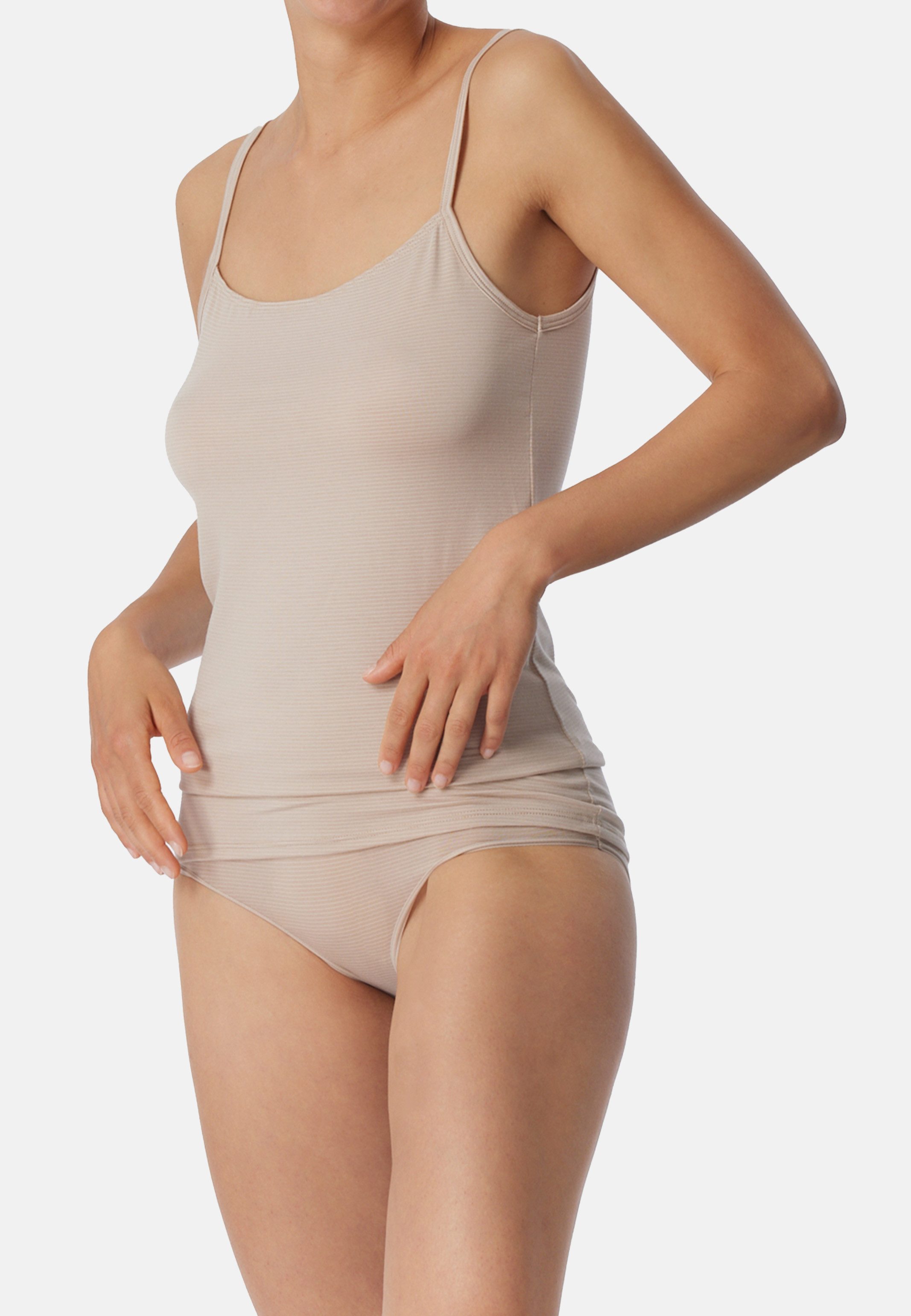 Schiesser Unterhemd 4er Pack Modal Essentials (Spar-Set) Spaghetti Top - Hals- und Armausschnitt mit feinem Einfass