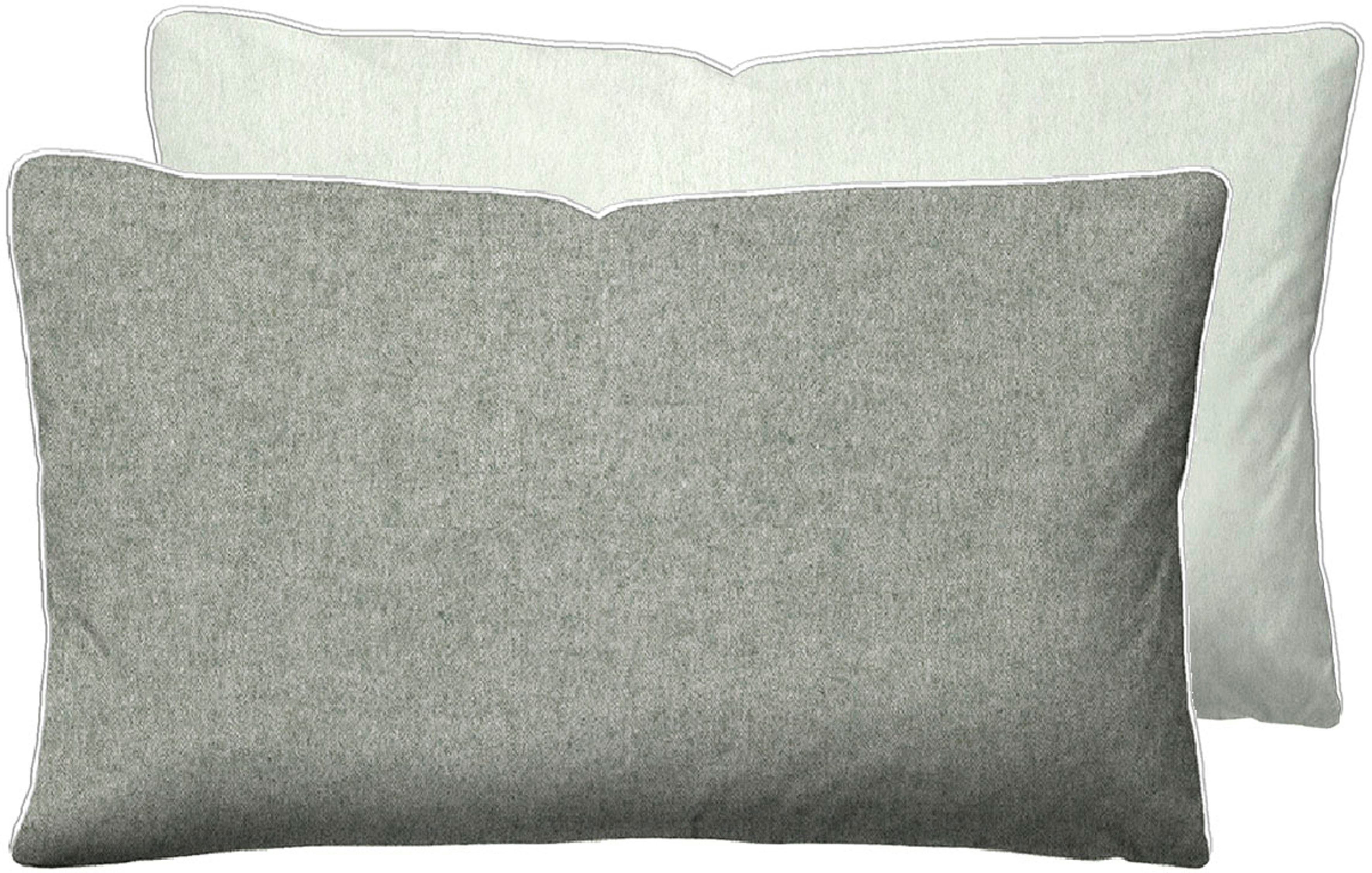 Biberna Kissenbezug 0840500 HERMAL Premium Biber Melange-Flanell 100% Baumwolle, (1 Stück), Kissenhülle, wärmend & weich, Reißverschluss, Satinpaspel