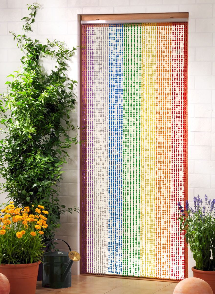 CONACORD Perlenvorhang Decona Colorado Perlenvorhang bunt, Ösen, halbtransparent, 90 x 200 cm, Kunststoff - hohe Strangdichte