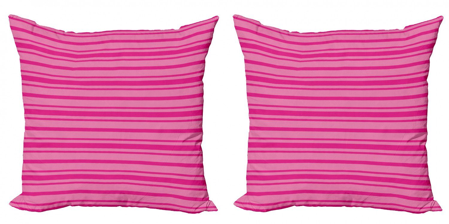 Kissenbezüge Modern Accent Doppelseitiger Digitaldruck, Abakuhaus (2 Stück), Hot Pink Stripes Geometrische