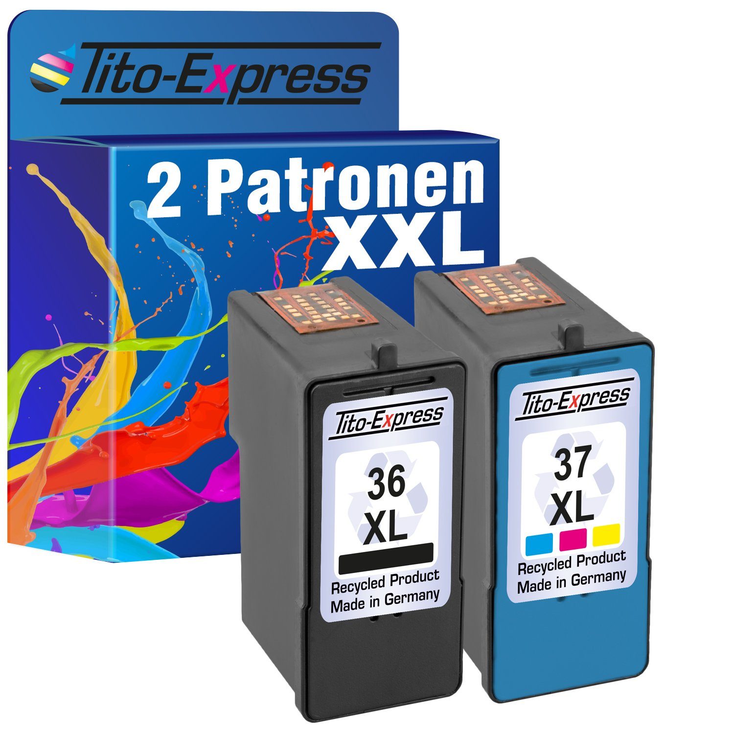 Tito-Express 2er Set ersetzt Lexmark 36 XL 36XL 37 XL 37XL Tintenpatrone (für S300 S305 S402 S405 S505 S602 S605 Pro 202 205 208 209 705) | Tintenpatronen