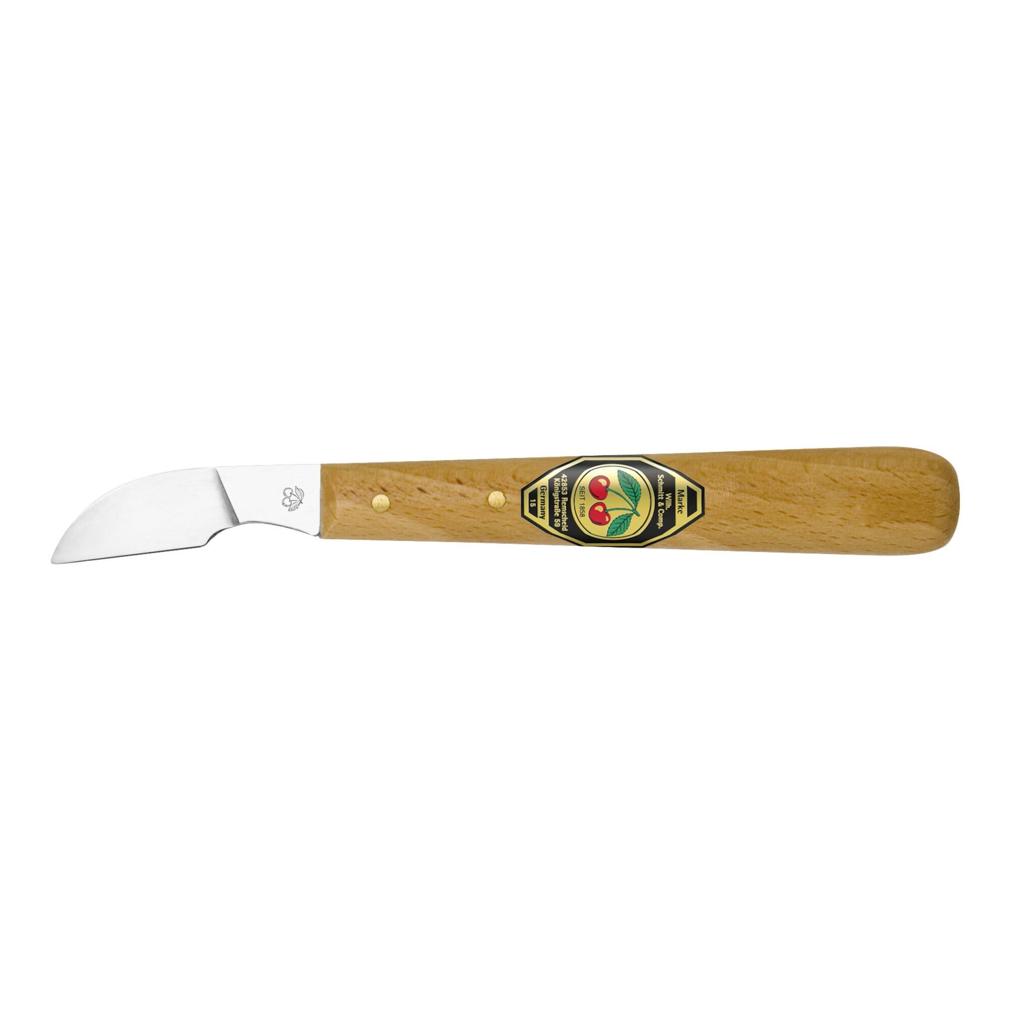 Kirschen Taschenmesser Kirschen Kerbschnitzmesser mit Holzheft mit langer schräger Schneide