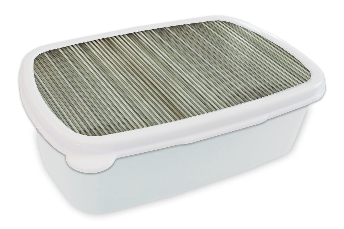 MuchoWow Lunchbox Retro - Industriell - Muster, Kunststoff, (2-tlg), Brotbox für Kinder und Erwachsene, Brotdose, für Jungs und Mädchen weiß