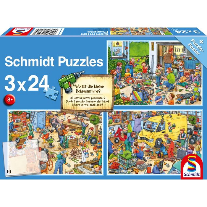 Schmidt Spiele GmbH Puzzle Wo ist die kleine Bohrmaschine? 56417 24 Puzzleteile