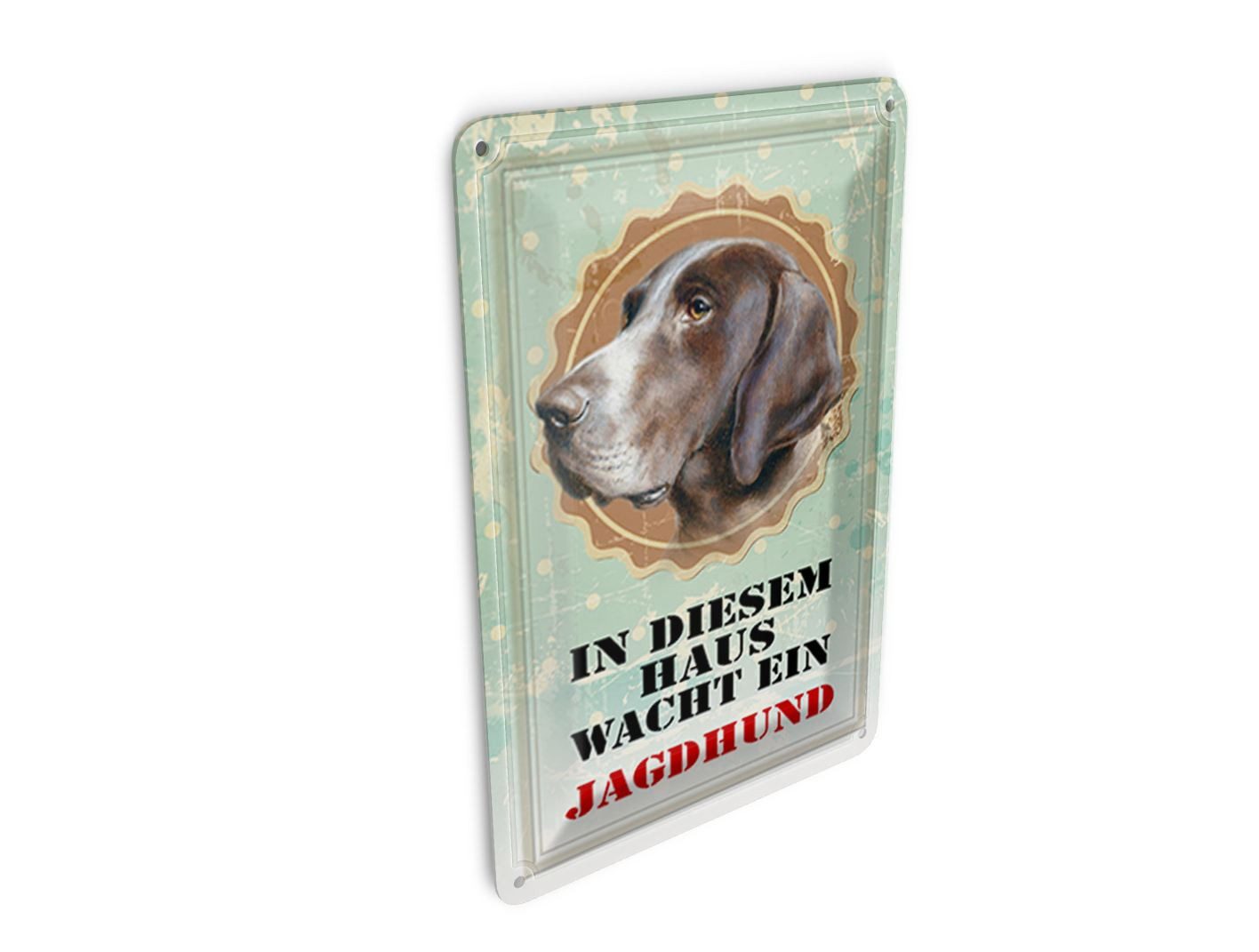 Femer GmbH Postkarte Hund 10x14 cm in diesem Haus wacht ein Jagdhund, unfrankiert