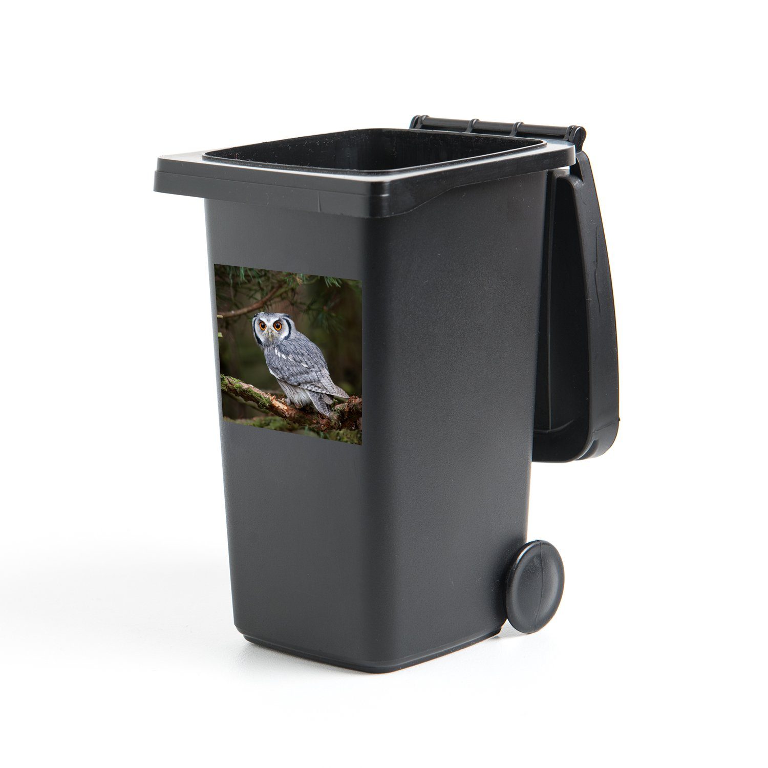 MuchoWow Wandsticker Eule - Vogel - Äste - Natur (1 St), Mülleimer-aufkleber, Mülltonne, Sticker, Container, Abfalbehälter