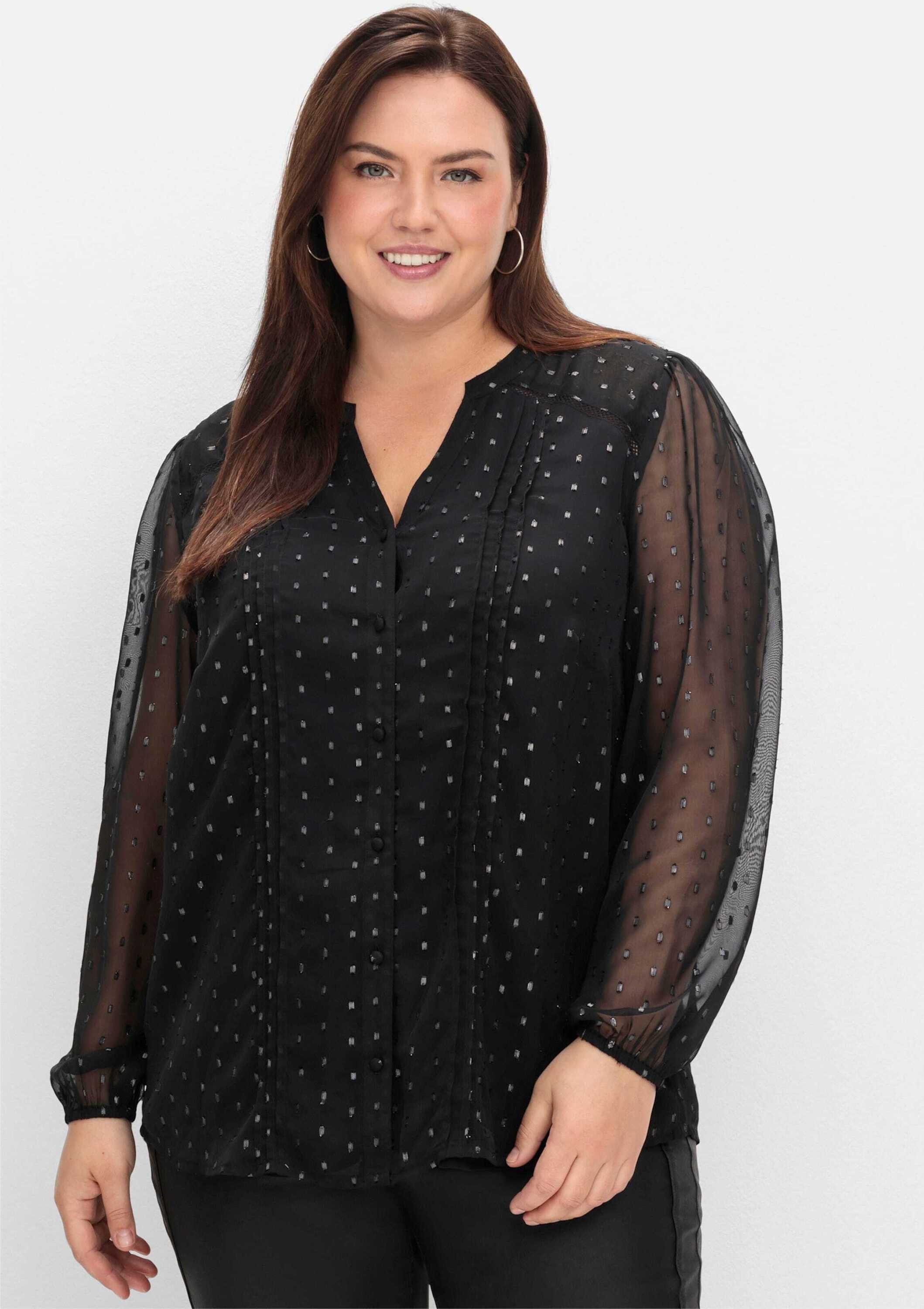 sheego by Joe Browns Klassische Bluse Chiffonbluse Langarm