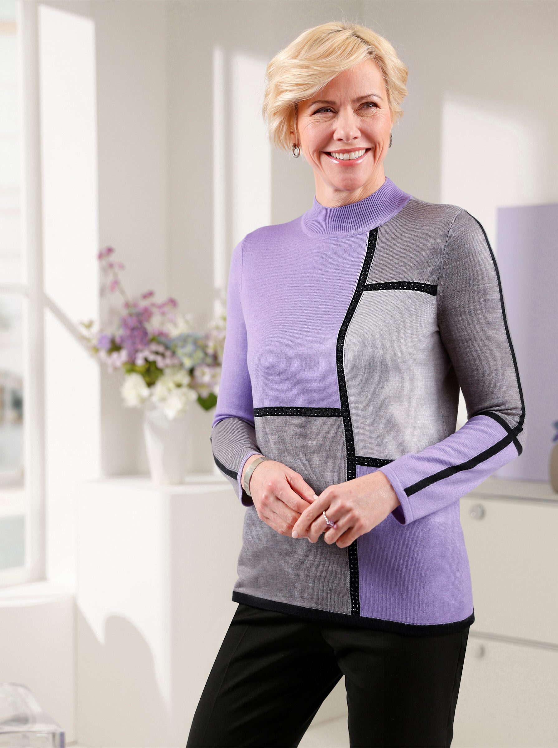 Witt Strickpullover Stehkragenpullover .