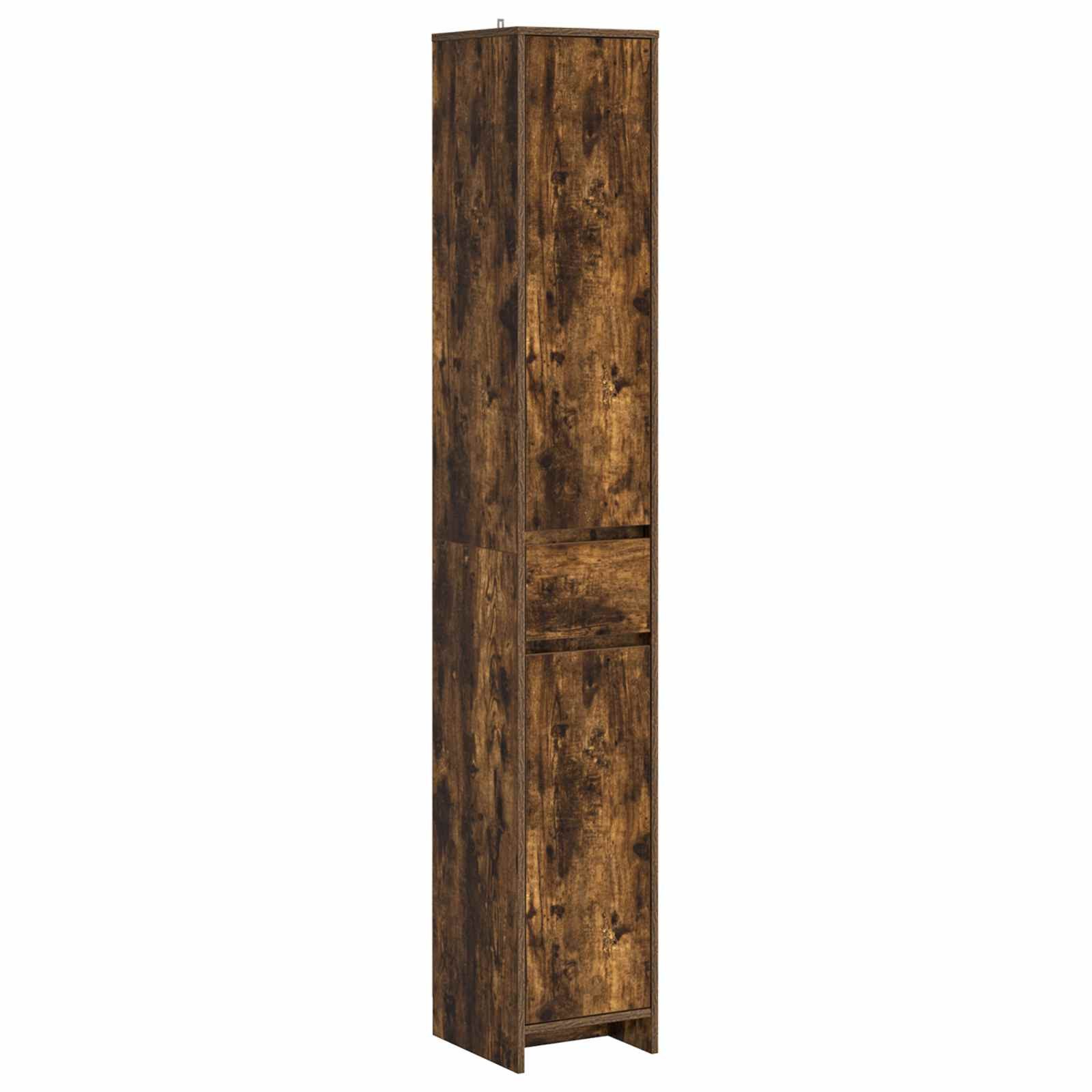 vidaXL Badezimmerspiegelschrank Badezimmerschrank Geräucherte Eiche 30 x 33 x 190 cm (1-St)