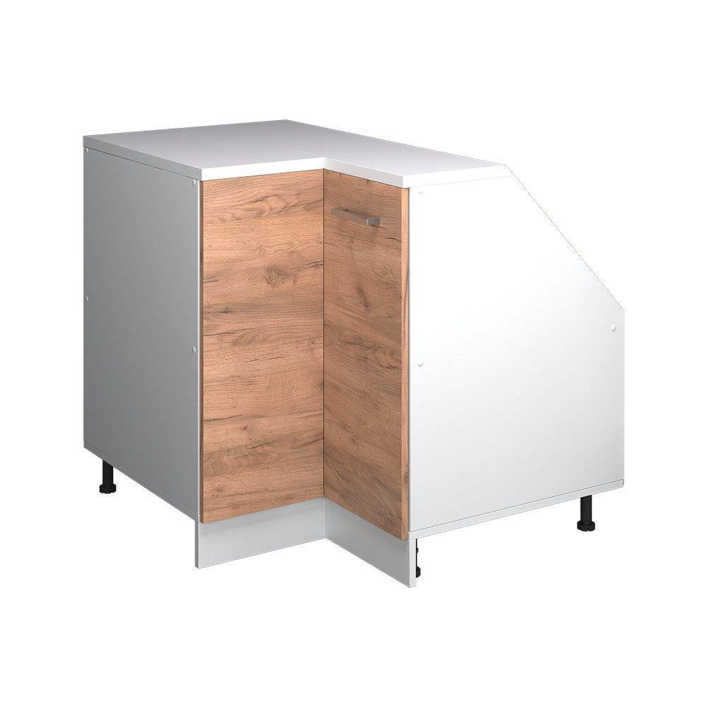 Vicco Kommode Rion, Goldkraft Eiche/Weiß, 75.6 x 81.6 cm mit 1 Tür, Schrankkorp... (1 St)