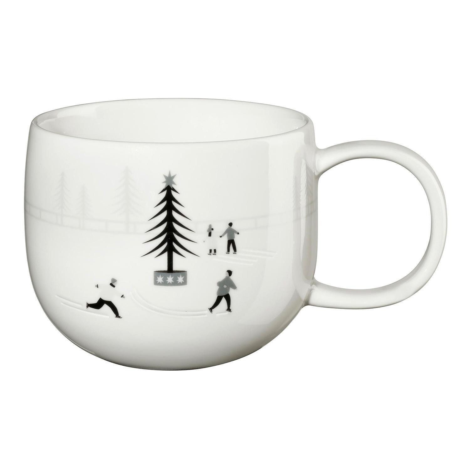 ASA SELECTION Tasse JOY, Henkelbecher, Weiß, Schwarz, 400 ml, 1-tlg., Keramik