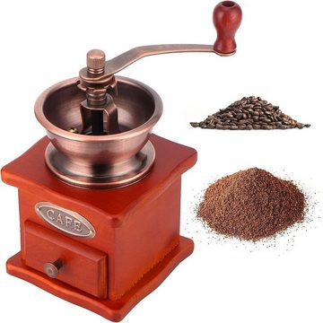 yozhiqu Kaffeemühle Kleine Handkurbel-Kaffeemühle Mahlwerk Bohnenmaschine, Retro-Stil, manuell, geeignet für Tropfkaffee-French-Press