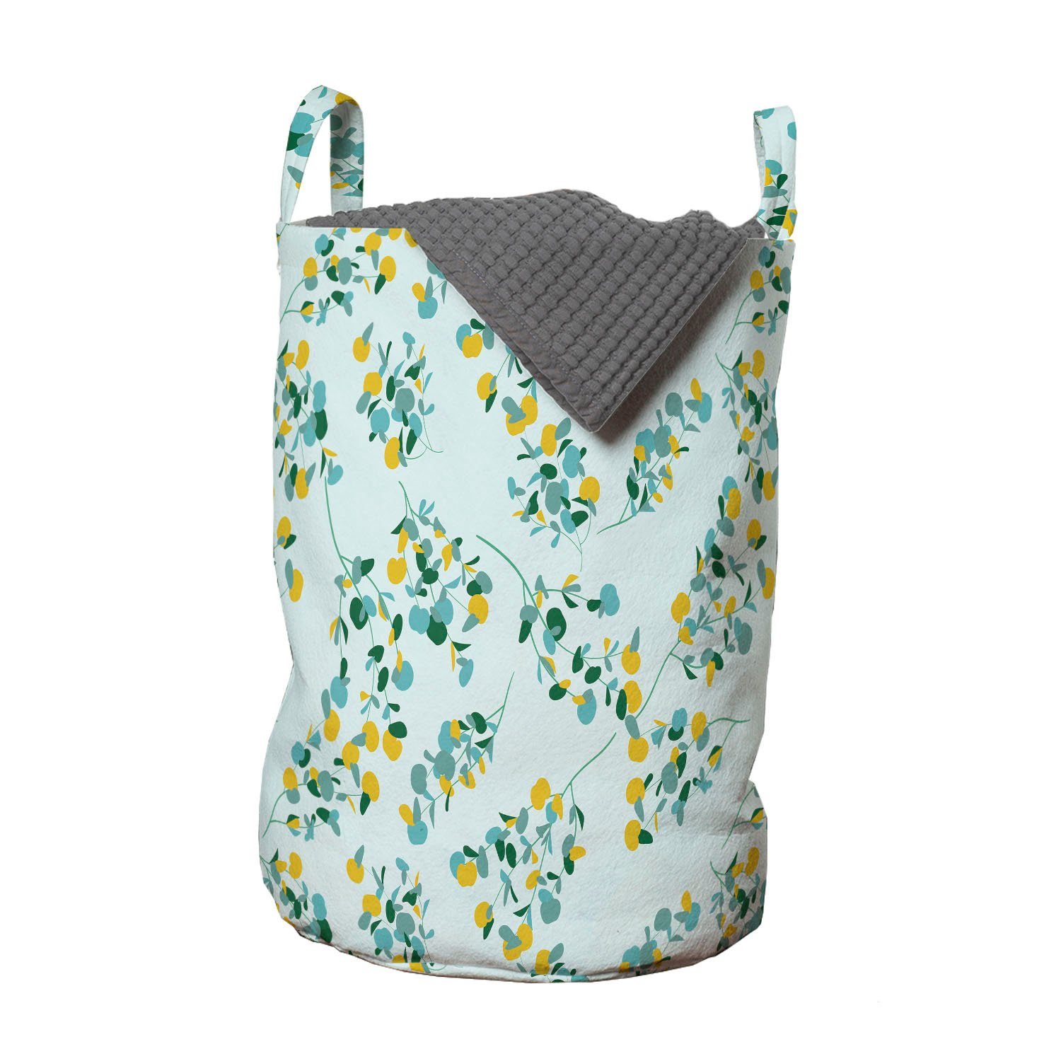 Abakuhaus Wäschesäckchen Wäschekorb mit Griffen Kordelzugverschluss für Waschsalons, Blumen Sommer-Blüten Botanik