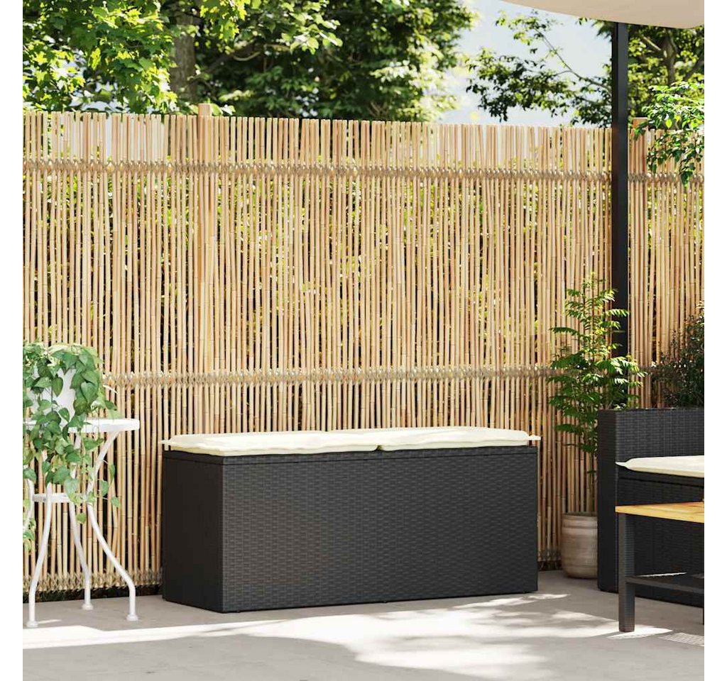 Thumbnail - vidaXL Auflagenbox Gartentruhe Kissenbox Kissentruhe Auflagenbox mit Kissen Schwarz 110x4