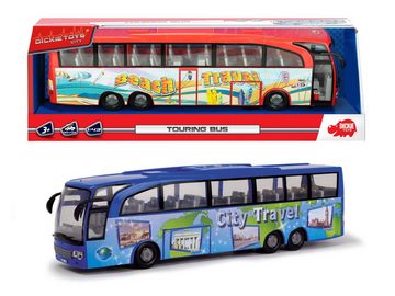 SIMBA Modellauto Dickie Toys - Touring Bus - rot - blau - Reisebus Spielzeugbus 1:43