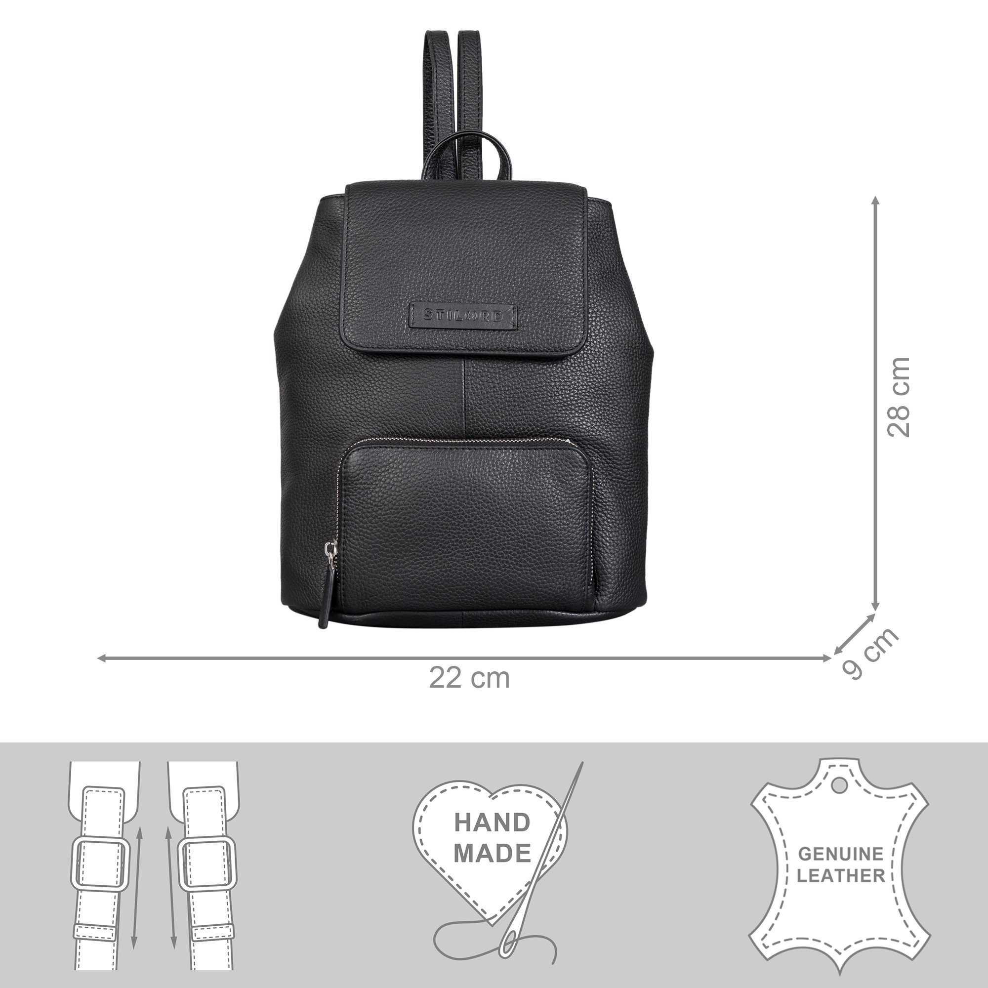 STILORD Cityrucksack STILORD "Johanna" Kleiner Lederrucksack Damen Modern