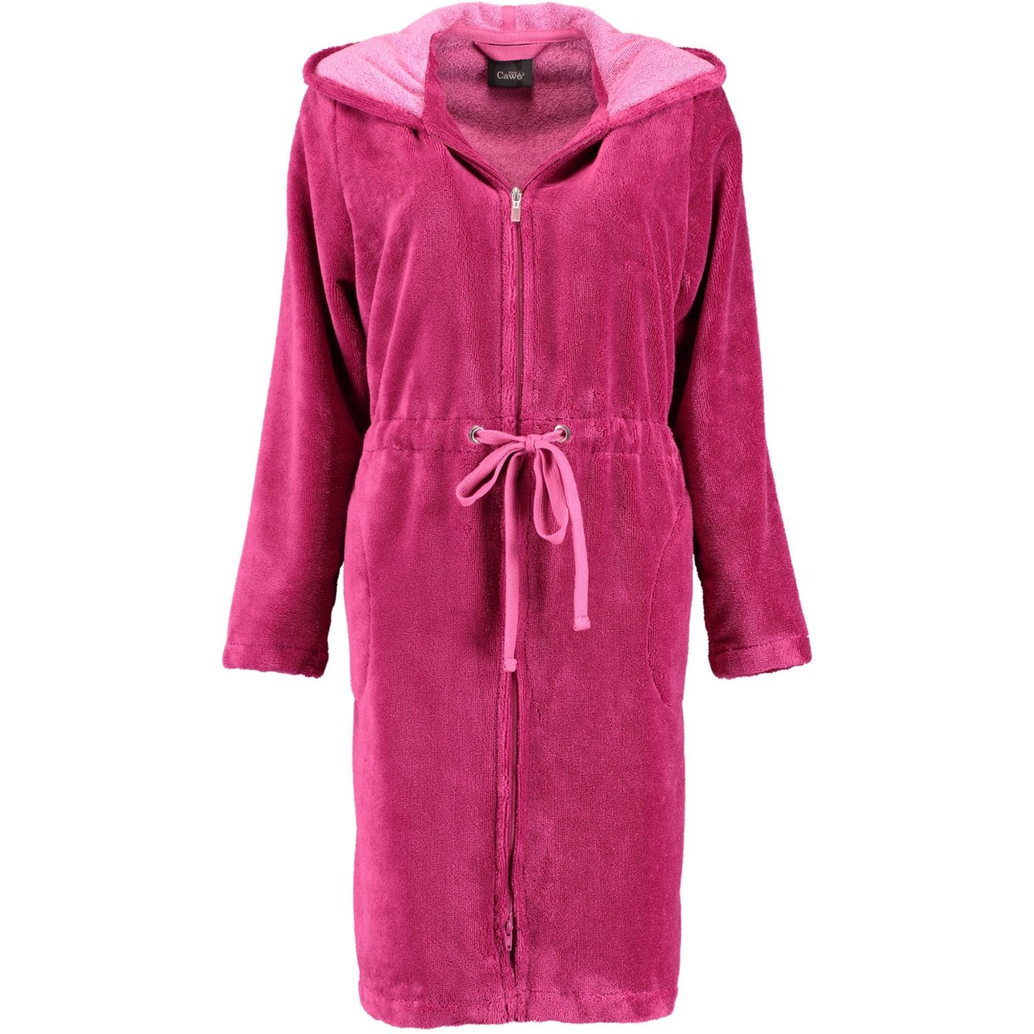 Reißverschluss, Cawö pink Cawö Home Baumwollmischung, Kurzform, Damenbademantel Reißverschluss 822, 22