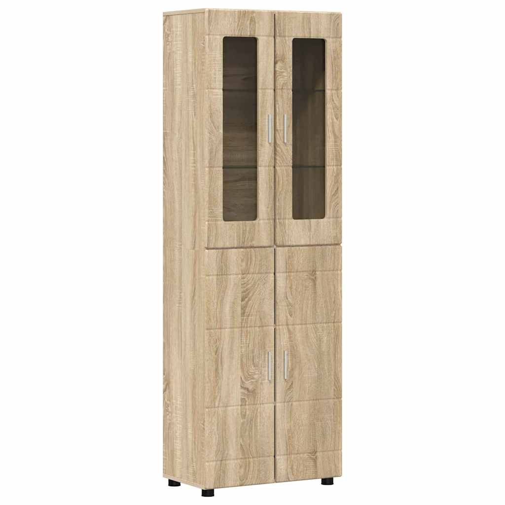vidaXL Wohnzimmer-Set Highboard FLORIN Sonoma-Eiche 60 x 35 x 182 cm Holzwerkstoff, (1-St)