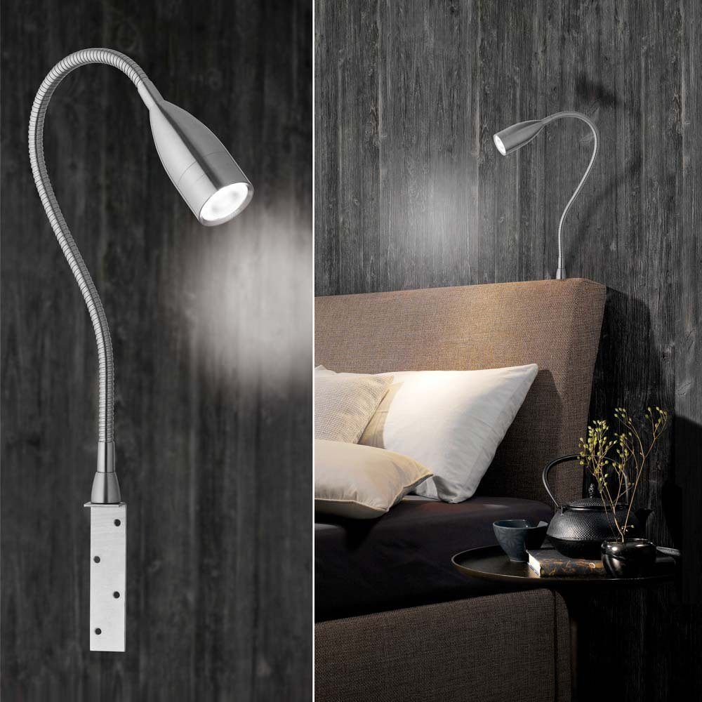 LED LED Flexo-Arm Leseleuchte Wandlampe Wandleuchte, beweglich etc-shop Dimmbar Wandleuchte