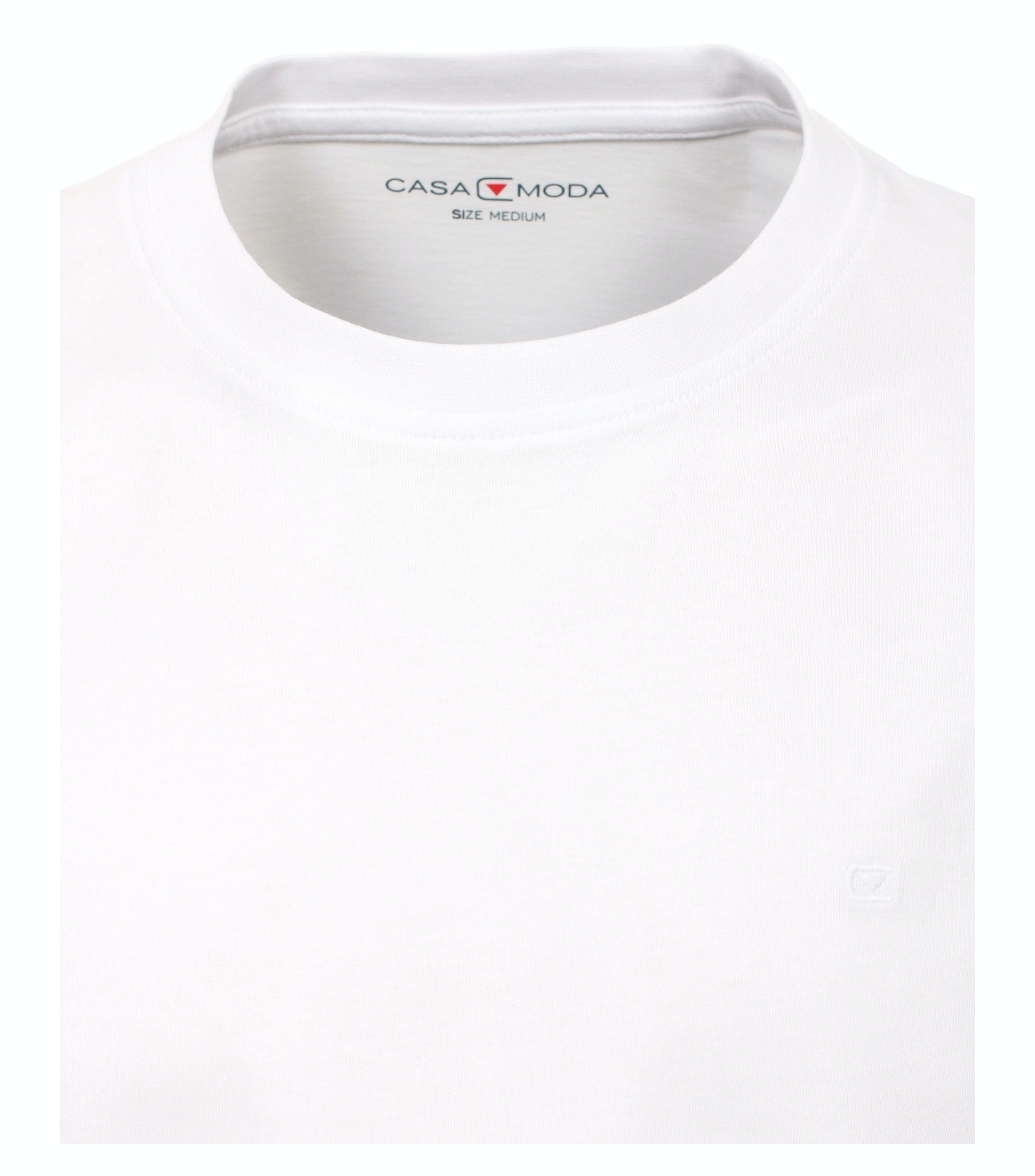 CASAMODA T-Shirt mit Shirt 2er weiß im (2-tlg) Herrenshirt Pack
