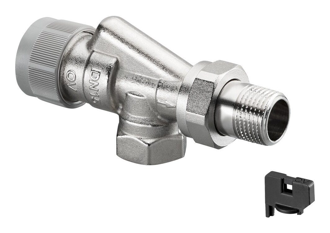 Oventrop Heizkörperthermostat, Thermostatventil AQ Axialventil DN 15 M 30 x 1,5 Messing - vernickelt