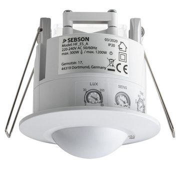SEBSON Bewegungsmelder Bewegungsmelder Unterputz HF Sensor einstellbar LED geeignet - 2er Set