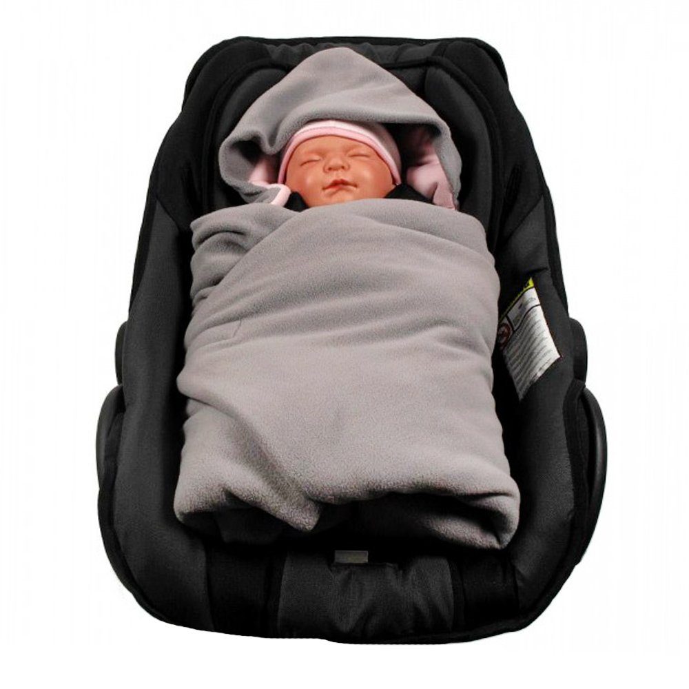 für HOBEA-Germany, Babyschale 3 die Einschlagdecke Babyschale für Winter, Fußsack geeignet grau/rosa Babyschalenfußsack Punkt