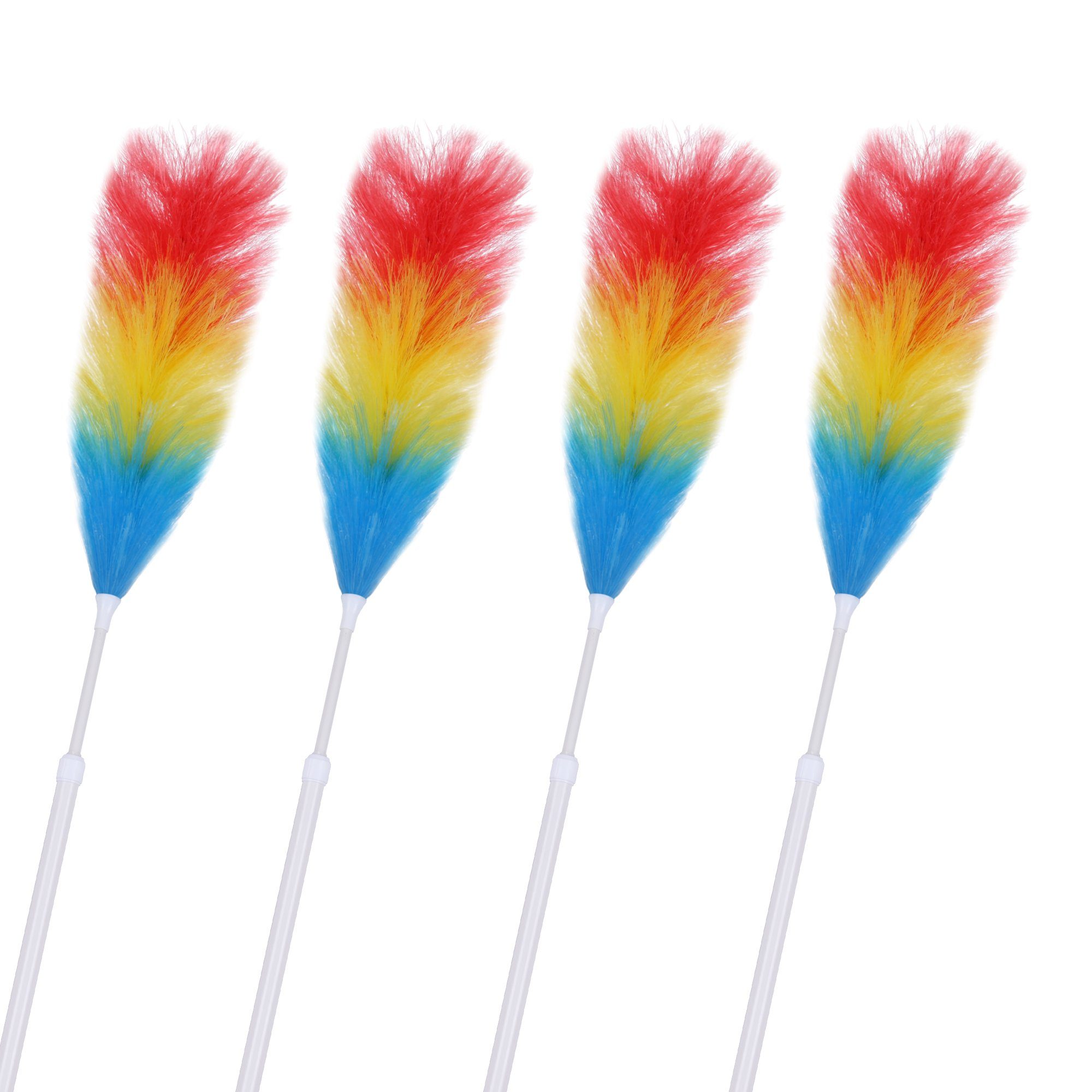 Bestlivings Staubwedel Teleskop bunt (1-6er Pack, 4-St), Kunststoff, geringes Gewicht 110 g, 74cm bis max. 97cm ausziehbar