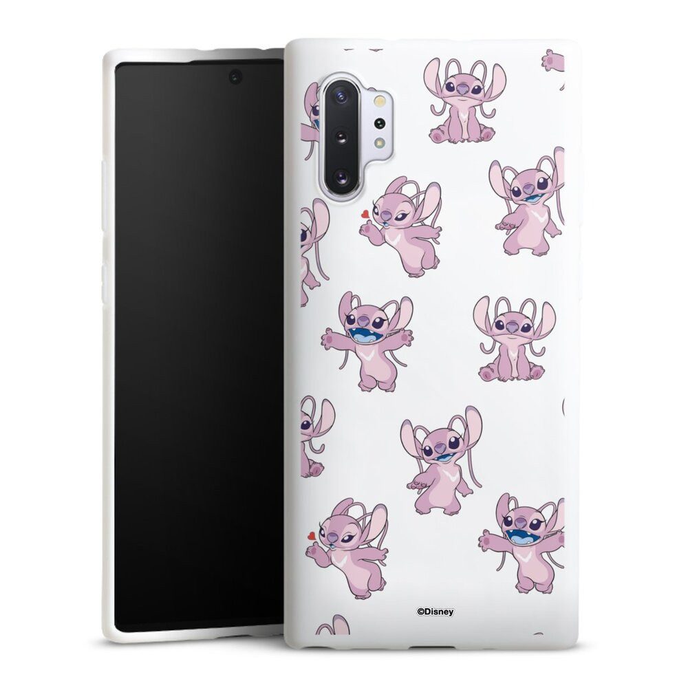 DeinDesign Handyhülle Lilo & Stitch Engel Disney Angel Faces Pattern Transparent, Samsung Galaxy Note 10 Plus Silikon Hülle Bumper Case Smartphone Cover
