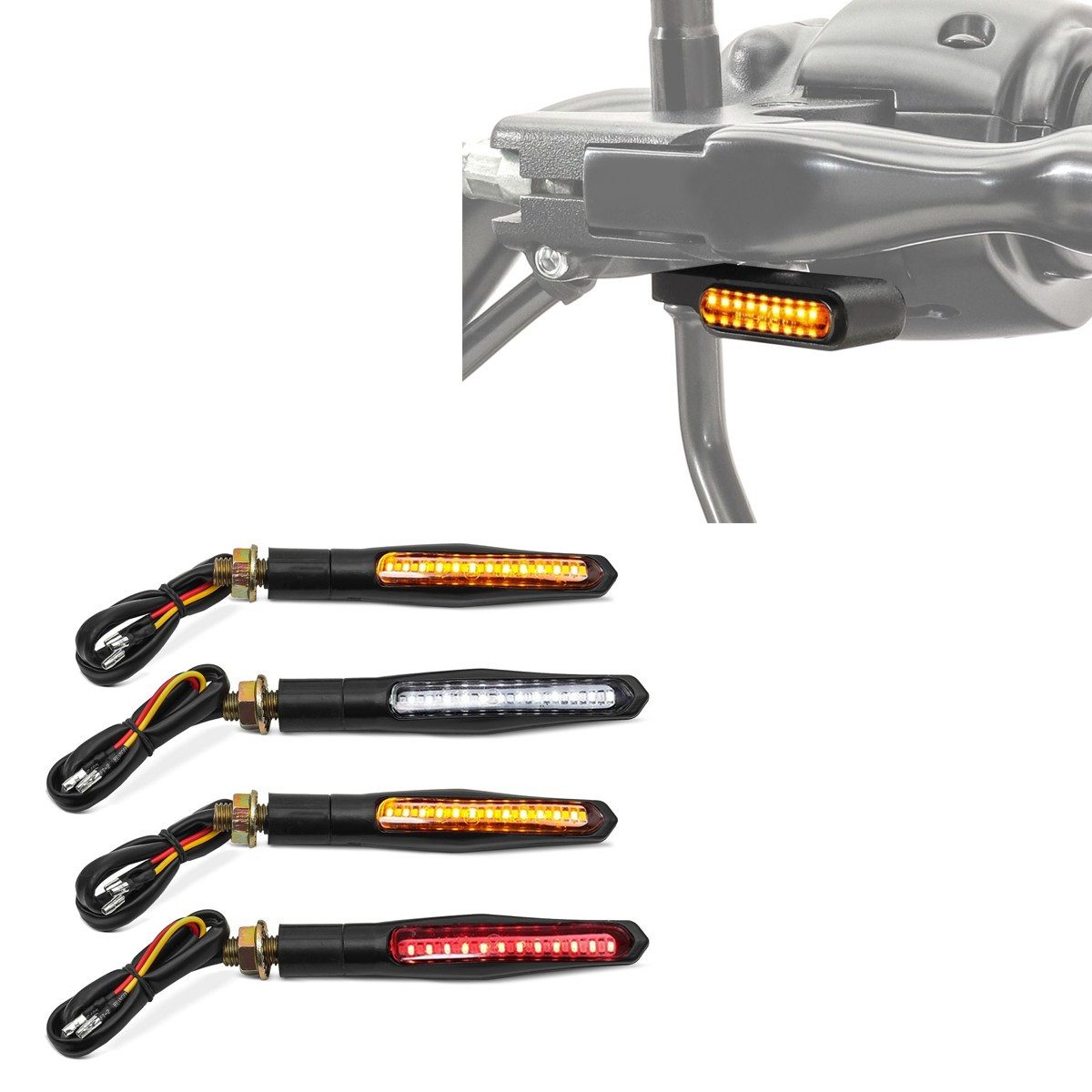 Lumitecs Halter Lauflicht Blinker Set mit E-Prüfzeichen + LED Lauflicht Lenkerblinker