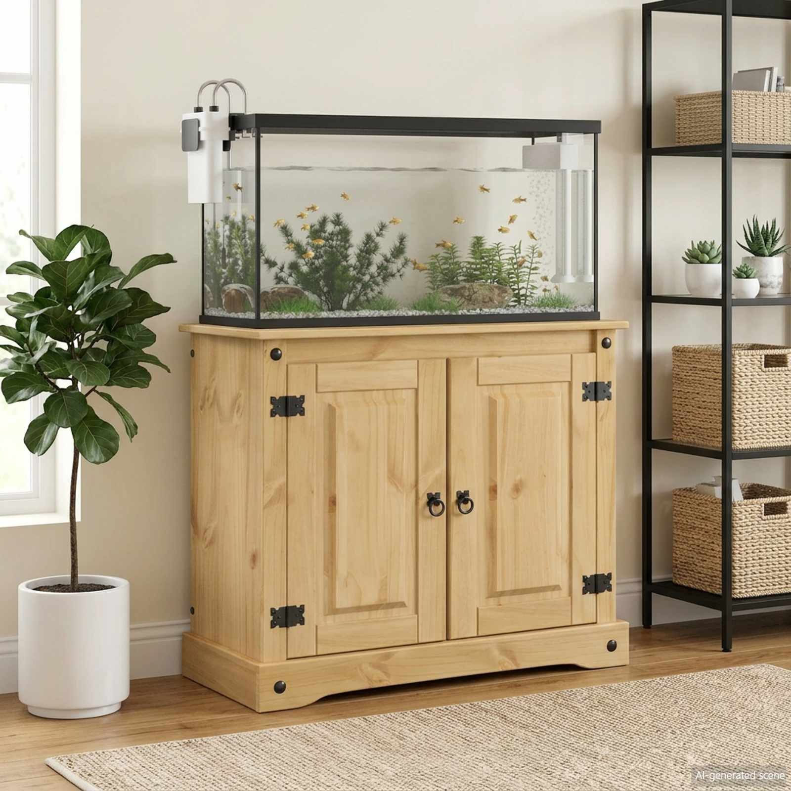 vidaXL Aquariumunterschrank Aquariumständer CORONA Braun 81,5 x 37 x 73 cm 250 kg (1-St)