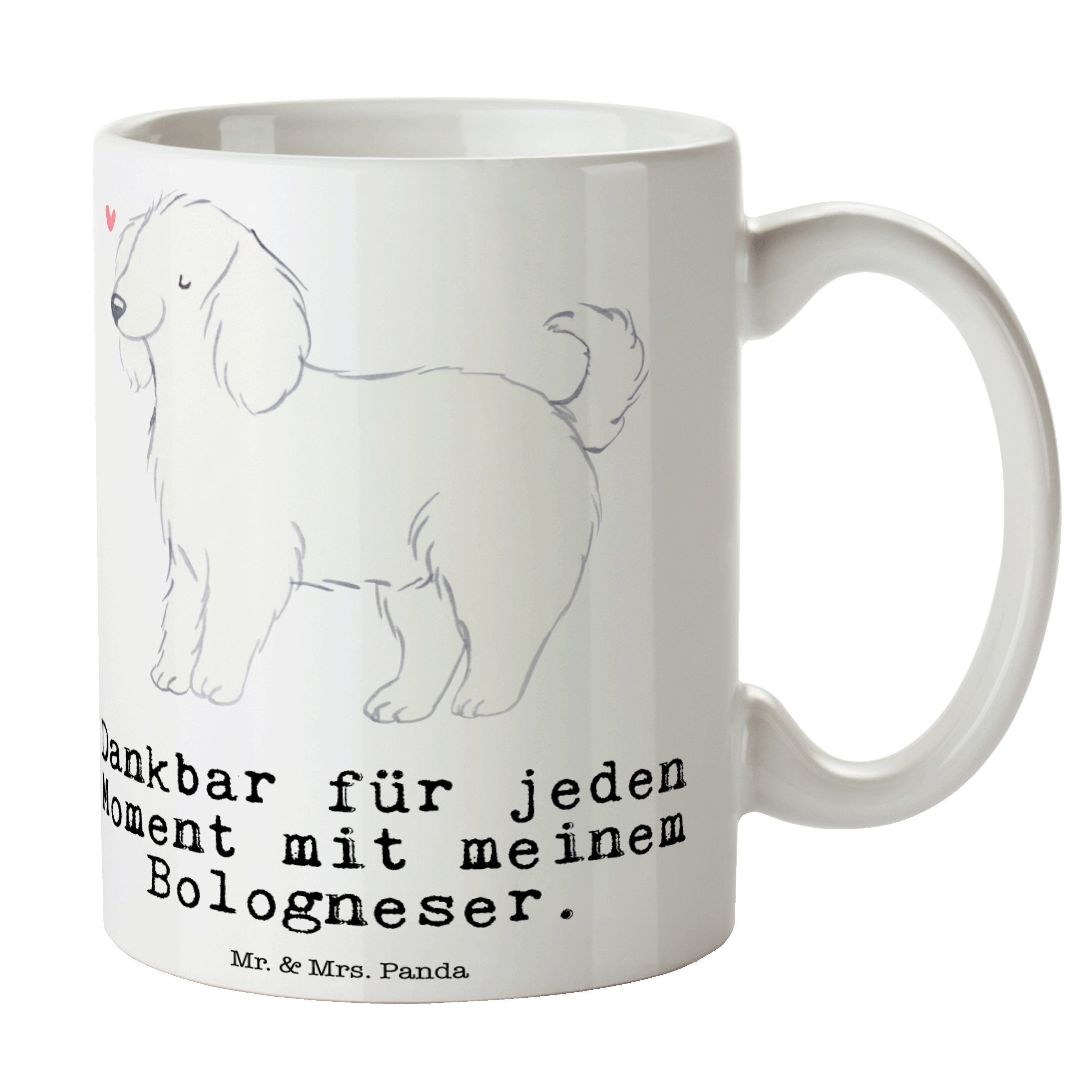 Mr. & Mrs. Panda Tasse Bologneser Moment - Weiß - Geschenk, Kaffeetasse, Tasse, Tasse Sprüch, Keramik