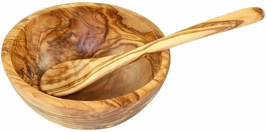 Olivenholz-erleben Müslischale rund aus edlem naturbelassenem Olivenholz, Massivholz, (Set, 2-tlg), Einzigartige Maserung, geschmacksneutral, leichte Reinigung
