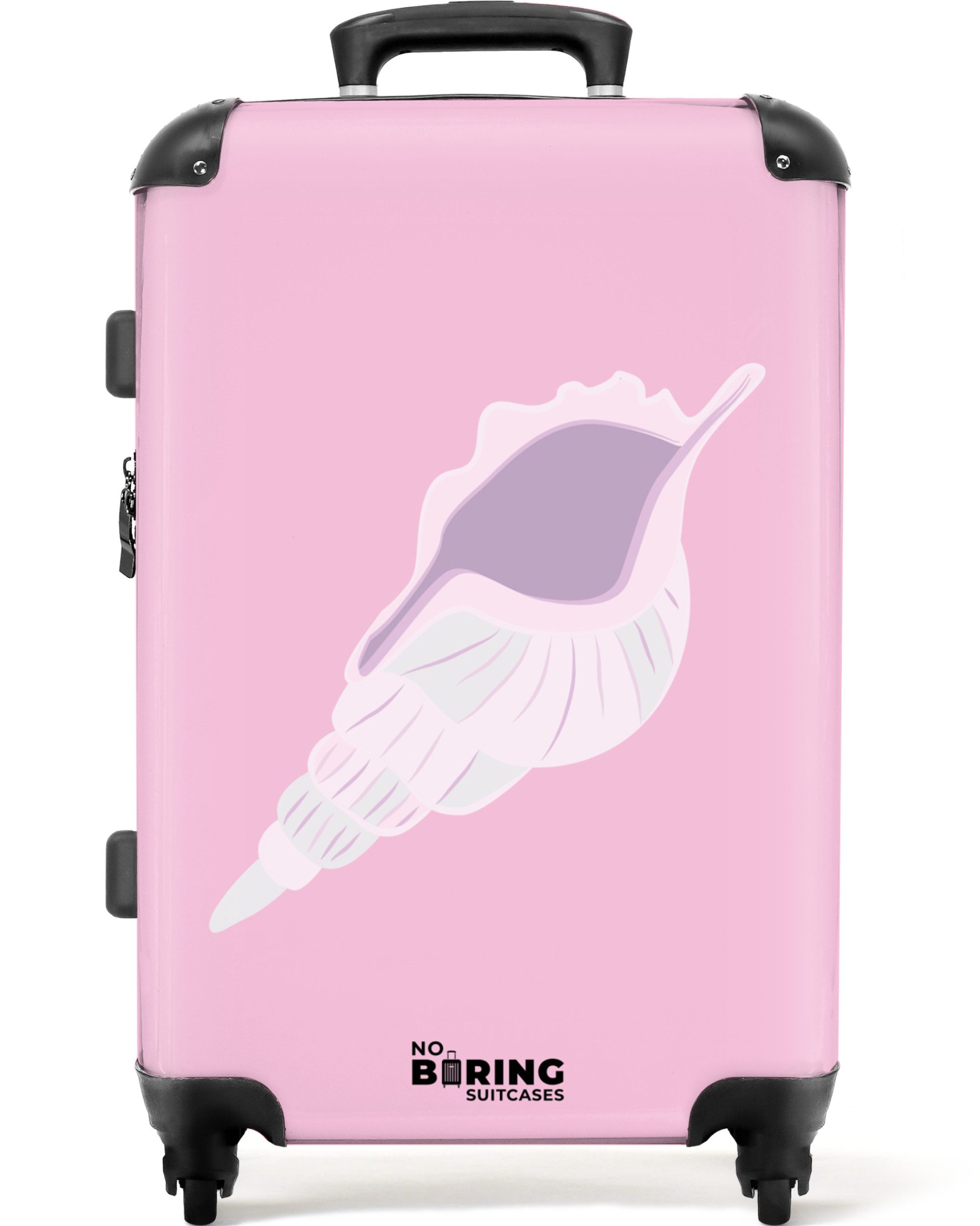 NoBoringSuitcases.com© Hartschalen-Trolley Rosa mit lila Schale günstig online kaufen